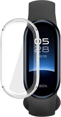 [Soft-Case] Xiaomi Mi Band 10 ile Uyumlu 360° Kasa Koruyucu Kılıf Yumuşak TPU Malzeme Dokunmatiği ve Netliği Etkilemeyen Darbelere Karşı Xiaomi Mi Band 10 Ekran Koruyuculu Kılıf (Şeffaf)