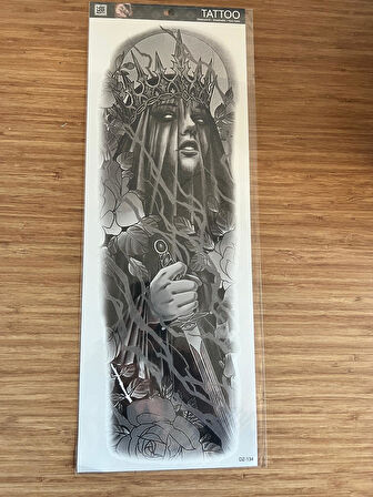 Kraliçe 1 Hafta Kalıcı Tam Kol Bacak Yapıştırma Geçici Dövme 46 CM