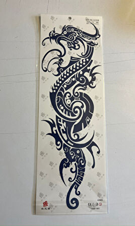 Dragon 3 Hafta Kalıcı Tam Kol Bacak Kaplama Yapıştırma Geçici Dövme 46 CM