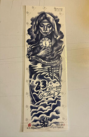 Ağlayan Kadın 3 Hafta Kalıcı Tam Kol Bacak Kaplama Yapıştırma Geçici Dövme 46 CM