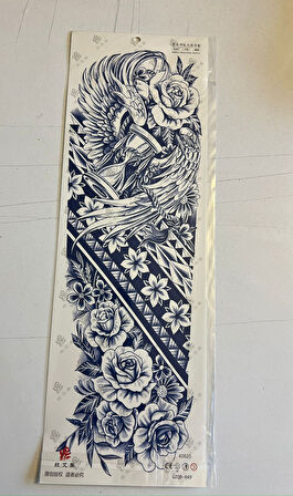 Güller 3 Hafta Kalıcı Tam Kol Bacak Kaplama Yapıştırma Geçici Dövme 46 CM