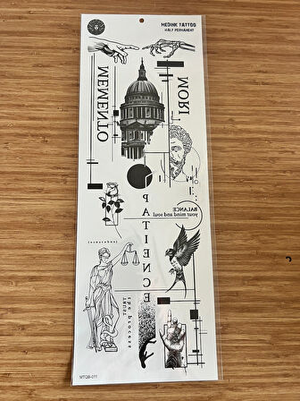 Felsefe 1 Hafta Kalıcı Tam Kol Bacak Yapıştırma Geçici Dövme 46 CM