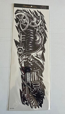 Mekanik 1 Hafta Kalıcı Tam Kol Kaplama Bacak Yapıştırma Geçici Dövme 46 CM