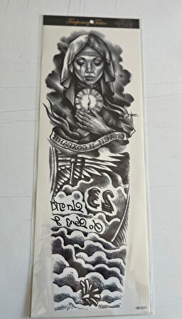 Saat Kız 1 Hafta Kalıcı Tam Kol Kaplama Bacak Yapıştırma Geçici Dövme 46 CM