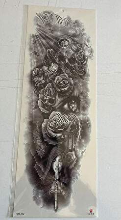 Dua Güller 1 Hafta Kalıcı Tam Kol Bacak Yapıştırma Geçici Dövme 46 CM