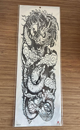 Dragon 1 Hafta Kalıcı Tam Kol Bacak Yapıştırma Geçici Dövme 46 CM