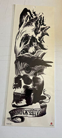 Karga 1 Hafta Kalıcı Tam Kol Bacak Yapıştırma Geçici Dövme 46 CM