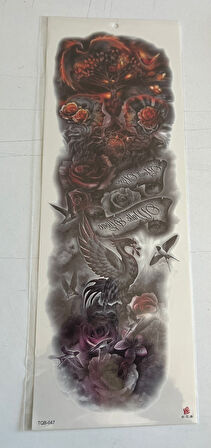 Anka Yuvası 1 Hafta Kalıcı Tam Kol Bacak Yapıştırma Geçici Dövme 46 CM