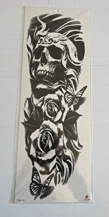 Güllü Kafa 1 Hafta Kalıcı Tam Kol Bacak Yapıştırma Geçici Dövme 46 CM