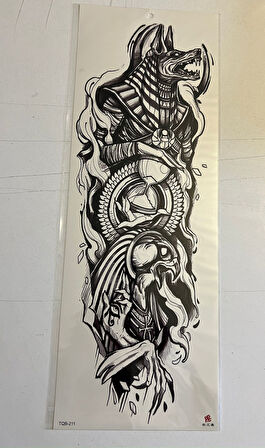 Antik Kral 1 Hafta Kalıcı Tam Kol Bacak Yapıştırma Geçici Dövme 46 CM