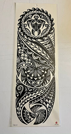 Maori Tribal 1 Hafta Kalıcı Tam Kol Bacak Yapıştırma Geçici Dövme 46 CM