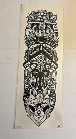 Kurt Maori 1 Hafta Kalıcı Tam Kol Bacak Yapıştırma Geçici Dövme 46 CM