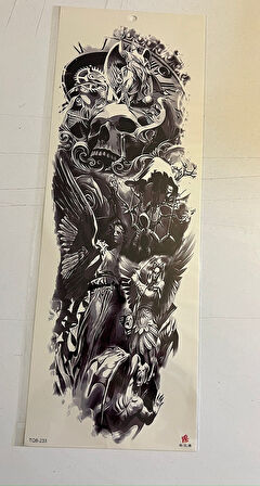 Kuru Kafa Melek 1 Hafta Kalıcı Tam Kol Bacak Yapıştırma Geçici Dövme 46 CM