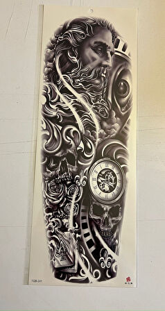 Zaman 1 Hafta Kalıcı Tam Kol Bacak Yapıştırma Geçici Dövme 46 CM