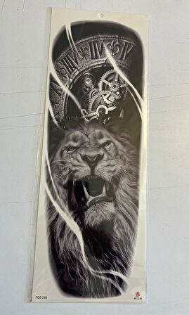 Aslan 1 Hafta Kalıcı Tam Kol Kaplama Bacak Yapıştırma Geçici Dövme 46 CM