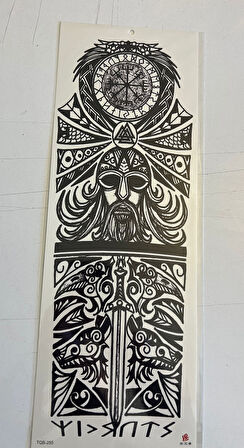 Maori 1 Hafta Kalıcı Tam Kol Kaplama Bacak Yapıştırma Geçici Dövme 46 CM