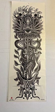 Yoga 1 Hafta Kalıcı Tam Kol Bacak Yapıştırma Geçici Dövme 46 CM