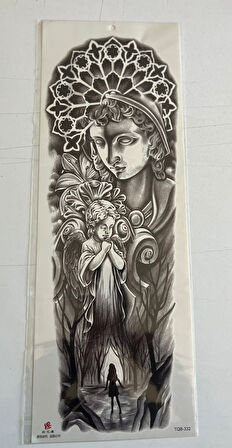 Anne ve Bebek 1 Hafta Kalıcı Tam Kol Kaplama Bacak Yapıştırma Geçici Dövme 46 CM