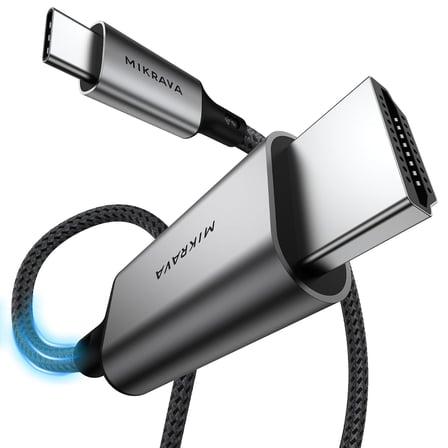 USB C HDMI Kablo (8K@60Hz,4K@240Hz,2K@360Hz) HDR HDCP Type C to HDMI 2.1 [Thunderbolt 5/4/3, DeX Mode Uyumlu], iPhone 15/16/17 Pro, MacBook iPad Pro/Air, Samsung S26 ile Uyumlu (2 Metre)