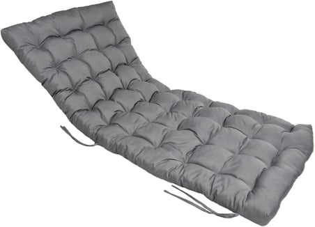XPERMATE Şezlong Minderi 180x60x12 cm Su İtici UV Dayanımlı Plaj Minderi Punto (Antrasit)