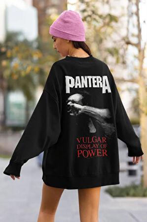 Müzik Grubu Baskılı Unisex Oversize Pantera Sweatshirt