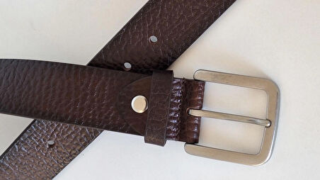 DARKWOOD SPOR ERKEK DERİ KEMER-HAKİKİ DERİ-KAHVERENGİ-ENİ 4 CM.