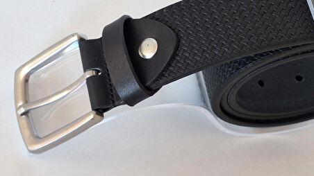 DARKWOOD ERKEK SPOR DERİ KEMER-HAKİKİ DERİ-SİYAH RENK-EN 4 CM