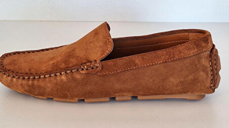 DARKWOOD-ERKEK GÜNLÜK LOAFER AYAKKABI-NATUREL SÜET-TABA RENK