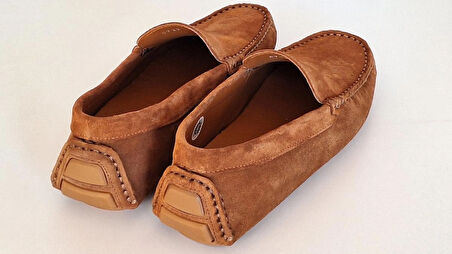 DARKWOOD-ERKEK GÜNLÜK LOAFER AYAKKABI-NATUREL SÜET-TABA RENK