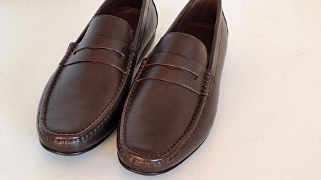 DARKWOOD-ERKEK GÜNLÜK LOAFER AYAKKABI-HAKİKİ DERİ-KAHVERENGİ