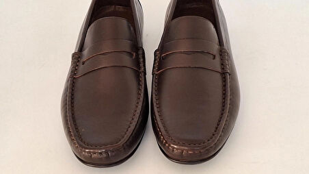 DARKWOOD-ERKEK GÜNLÜK LOAFER AYAKKABI-HAKİKİ DERİ-KAHVERENGİ