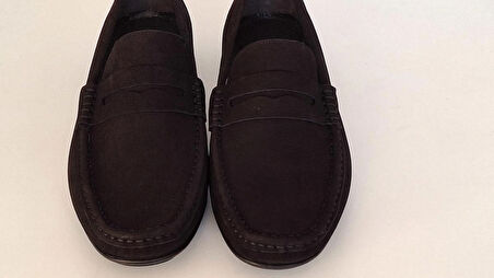 DARKWOOD-ERKEK GÜNLÜK LOAFER AYAKKABI-HAKİKİ NUBUK-LACİVERT RENK