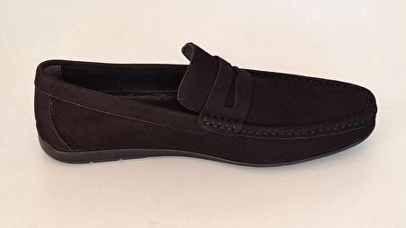 DARKWOOD-ERKEK GÜNLÜK LOAFER AYAKKABI-HAKİKİ NUBUK-LACİVERT RENK