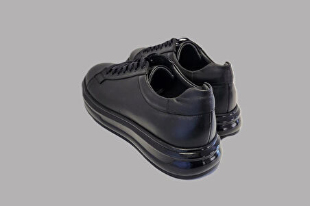 DARKWOOD-ERKEK SNEAKER AYAKKABI-HAKİKİ DERİ-SİYAH RENK