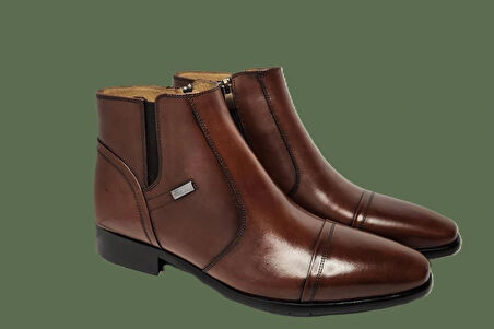 DARKWOOD-ERKEK KLASİK BOT-HAKİKİ DERİ-TABA RENK-KAUÇUK TABAN