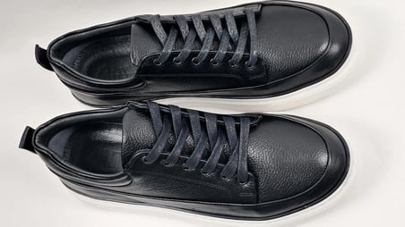 DARKWOOD-SNEAKERS-GÜNLÜK SPOR-HAKİKİ DERİ-ERKEK AYAKKABI-SİYAH RENK