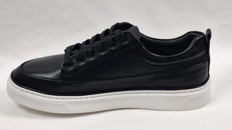 DARKWOOD-SNEAKERS-GÜNLÜK SPOR-HAKİKİ DERİ-ERKEK AYAKKABI-SİYAH RENK