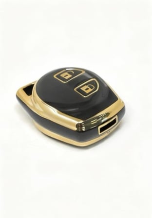 AutoHan Keys Lüx Suzuki Anahtar Kılıfı, Siyah Gold Renk, 2 Buton Nano Koruyucu Kılıf, Alto Swift Baleno Sx4 Grand Vitara Jimny Uyumlu
