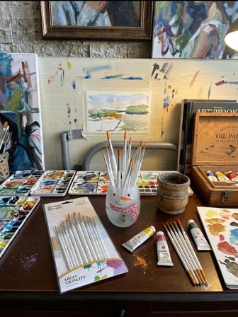 Hannah Resim Fırçası 12 Parça Sanat Akrilik Suluboya Yağlıboya Fırça Seti