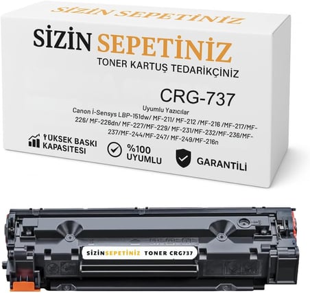 Canon CRG-737 Muadil Toner – i-SENSYS MF216n MF217w MF229dw Uyumlu – 2400 Sayfa Kapasite