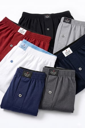 Öts 6'lı Erkek Boxer Düğmeli, Süprem Kumaş (%100 Pamuk)
