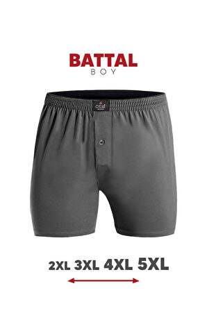 Öts Erkek Boxer Battal Boy 3'lü Düğmeli, Süprem Kumaş (%100 Pamuk)