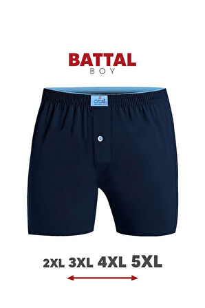 Öts Erkek Boxer Battal Boy 3'lü Düğmeli, Süprem Kumaş (%100 Pamuk)