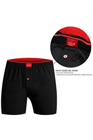 Öts Erkek Boxer Battal Boy 3'lü Düğmeli, Süprem Kumaş (%100 Pamuk)