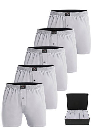 Öts Premium 5'li Erkek Boxer Düğmeli, Süprem Hediye Kutulu, %100 Pamuk, Ultra Yumuşak Kumaş, Rahat