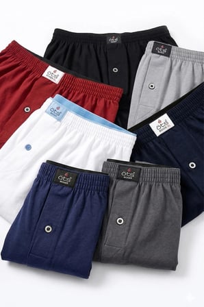 Öts Premium 5'li Erkek Boxer Düğmeli, Süprem Hediye Kutulu, %100 Pamuk, Ultra Yumuşak Kumaş, Rahat