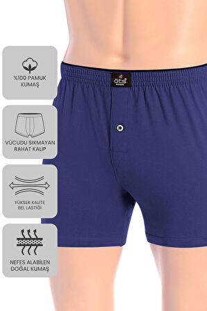 Öts Premium 5'li Erkek Boxer Düğmeli, Süprem -  Hediye Kutulu, %100 Pamuk, Ultra Yumuşak Kumaş, Raha