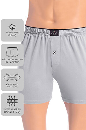 Öts Premium 5'li Erkek Boxer Düğmeli, Süprem Hediye Kutulu, %100 Pamuk, Ultra Yumuşak Kumaş, Rahat