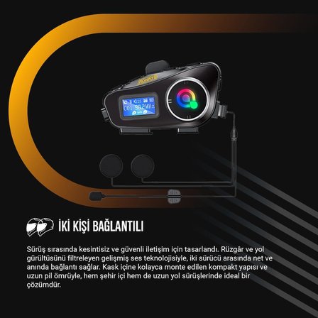 2 ADET Q58 Max 500m Telsiz Mesafeli Motosiklet Kaskı İnterkom Çift Sürücü İletişimi Mp3 FM Radyo