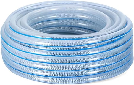 15 METRE Örgülü Şeffaf Bahçe Hortumu Dayanıklı 3 Katlı Sağlam Su Sulama Yıkama Hortum 12.5 mm 1/2"